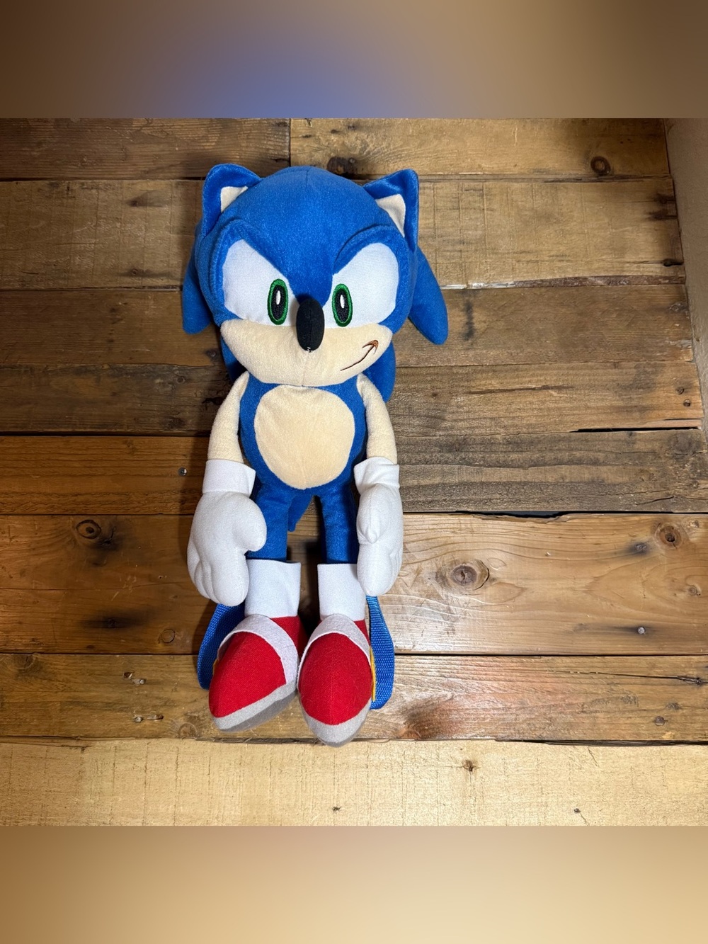 Sega Sonic The Hedgehog Blue 18" inch Plush Backpack Bag